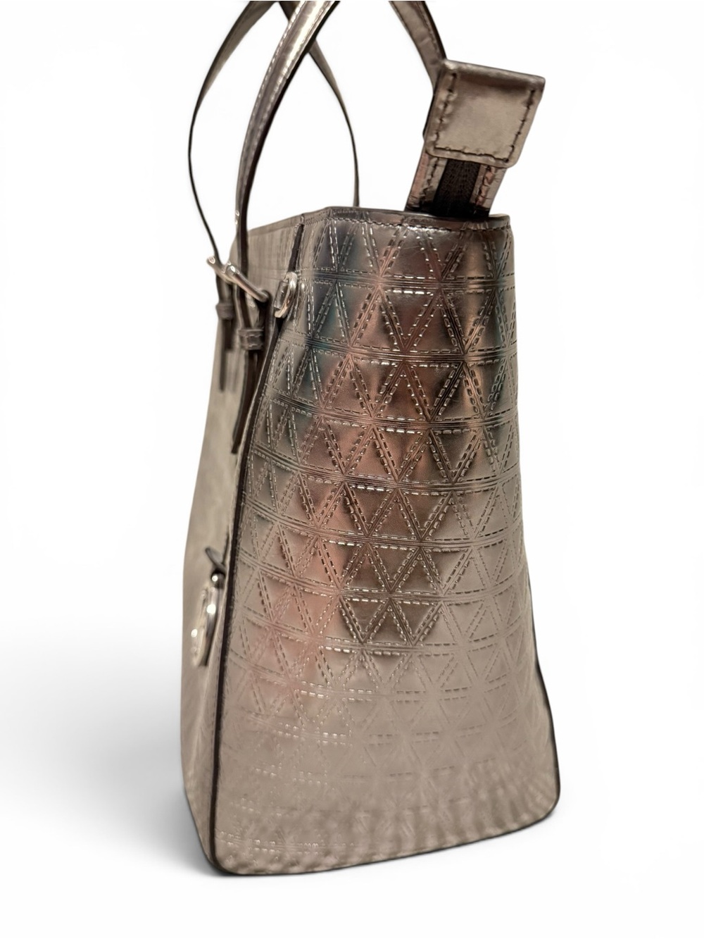 Michael Kors Metallic Silver Quilted Tote - Picture 4 of 12
